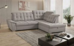 Estetyczny narożnik z funkcją spania ADVOCATE 2 8 Szary estetyczny narożnik z funkcją spania