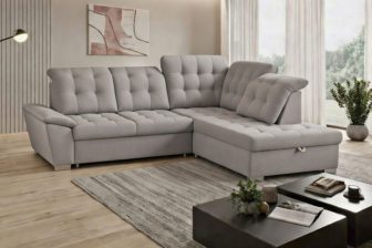 Estetyczny narożnik z funkcją spania ADVOCATE 2 3 Szary estetyczny narożnik z funkcją spania