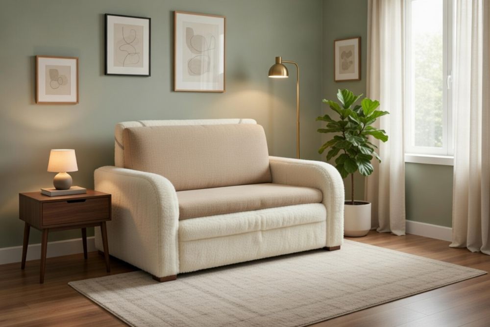 Fotel dwuosobowy rozkładany MILO 2 1 Fotel dwuosobowy rozkładany do spania na wózki i ze schowkiem