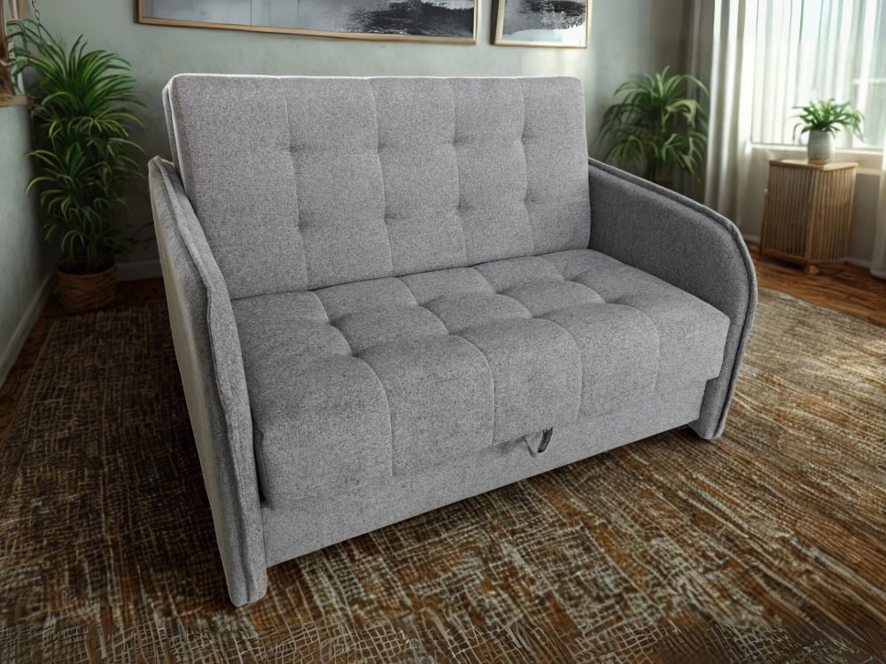 Kanapa dwójka rozkładana LIWIUSZ 1 Kanapa dwójka rozkładana na wózku do przodu i z pojemnikiem