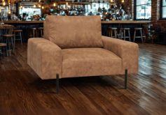 Loftowy fotel z dużym siedziskiem ALEXANDER 7 Loftowy fotel na metalowych nóżkach z dużym siedziskiem