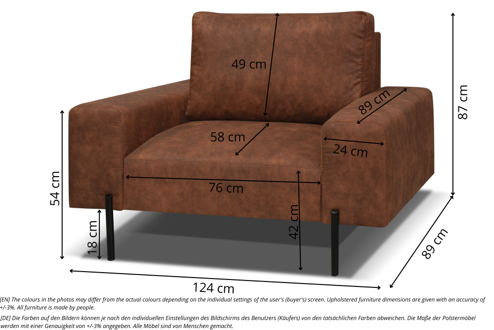 Loftowy fotel z dużym siedziskiem ALEXANDER 11 Loftowy fotel z dużym siedziskiem ALEXANDER 3