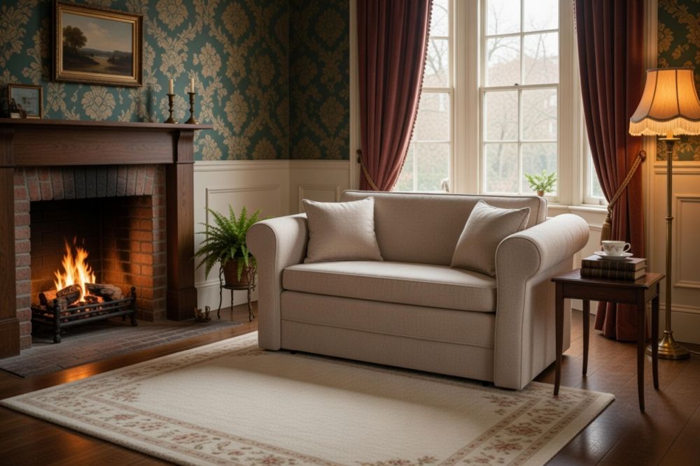 Mała kanapa brytyjska z funkcją spania dla dwóch osób DOVER 1 2 Mała kanapa w stylu brytyjskim z funkcją spania dla dwóch osób