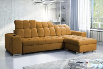 Komfortowy narożnik kolor herbaciany