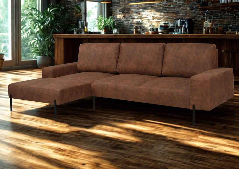 Narożnik loftowy z bardzo wygodnym siedziskiem ALEXANDER 1 7 Nowoczesny barożnik loftowy na metalowych nogach z bardzo wygodnym siedziskiem