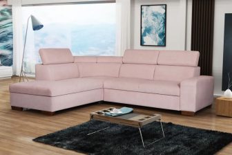 Narożnik z funkcją spania DIAMANTE 3 4 Komfortowy narożnik z zagłówkami z funkcją spania delfin