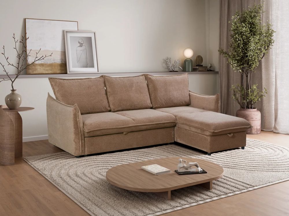 Narożnik z funkcją spania do małego przytulnego salonu GRENADA 1 Modny narożnik z funkcją spania do przytulnego salonu w bloku