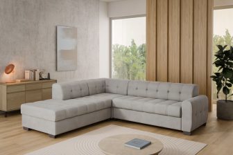 Narożnik ze stałym oparciem z funkcją spania ROYAL 1 3 Szary narożnik ze stałym oparciem rozkładany do spania