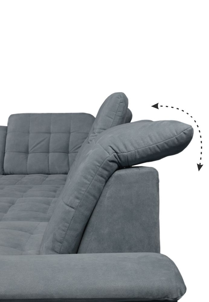 Czarujący narożnik z funkcją spania ADVOCATE 1 9 Narożnik z regulacją głębokości oparć i zagłówków