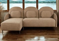 Rozkładana rogówka z chudymi podłokietnikami SONATA 4 Brązowa rogówka z chydymi podłokietnikami