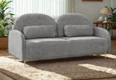 Rozkładana sofa z chudymi podłokietnikami SONATA 4 Szara sofa z wąskimi bokami