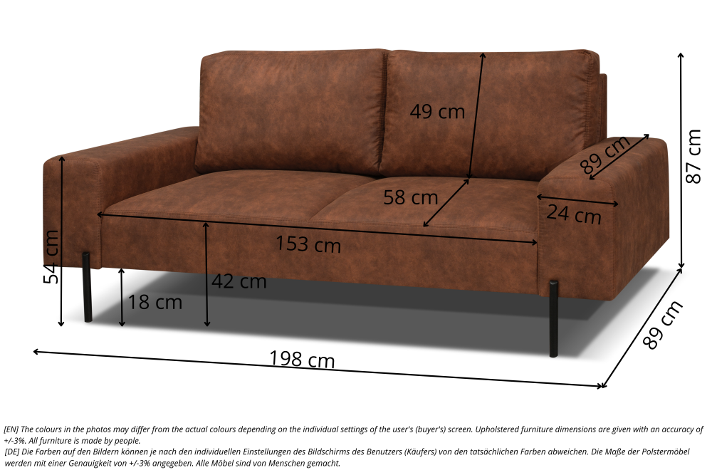 Sofa loftowa dwuosobowa z dużym siedziskiem ALEXANDER 14 Sofa loftowa dwuosobowa z dużym siedziskiem ALEXANDER 6