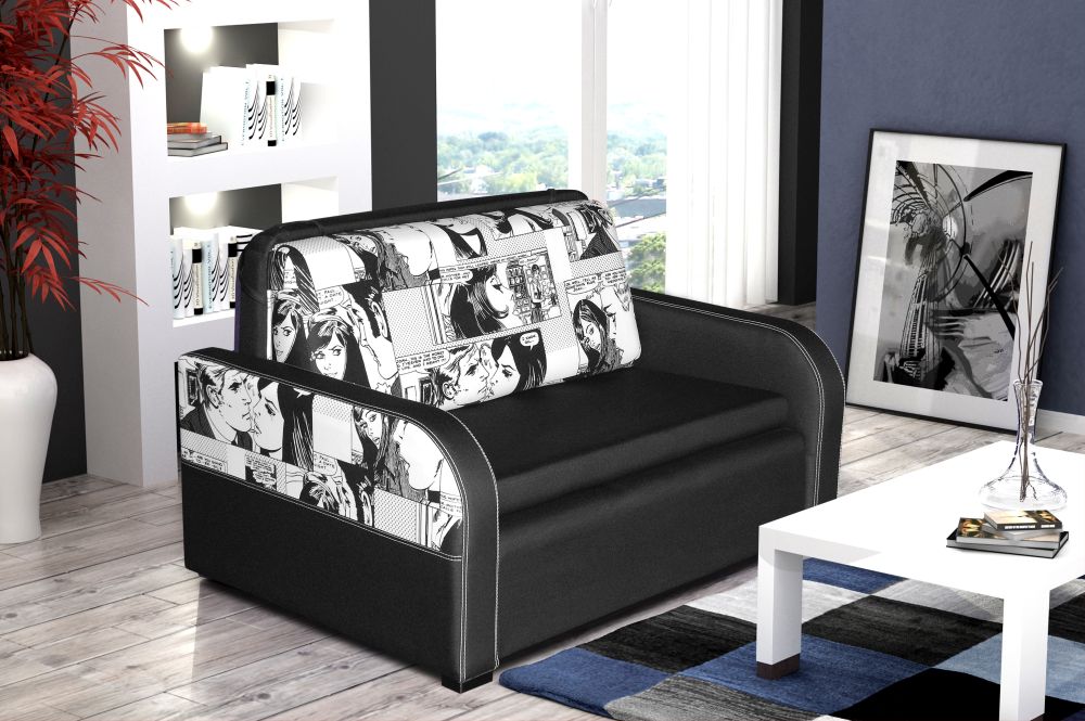 Sofa na wózku z materacem METRO 2 1 Sofa na wózku z materacem rozkładana do przodu