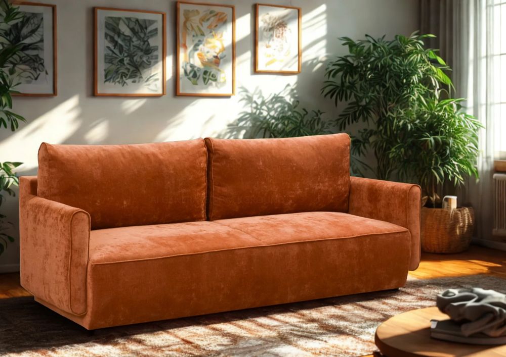 Sofa ze schowkiem z funkcją spania MARGOT 2 Tania sofa ze schowkiem z funkcją spania