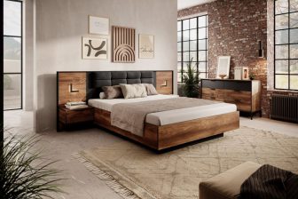 Ponadczasowa sypialnia w kolorze herbacianym