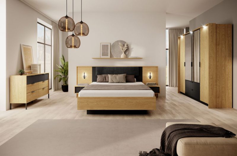 Jak zaaranżować sypialnię w kolorze herbacianym? ☕️ 34 Nowoczesna sypialnia w kolorze herbaty