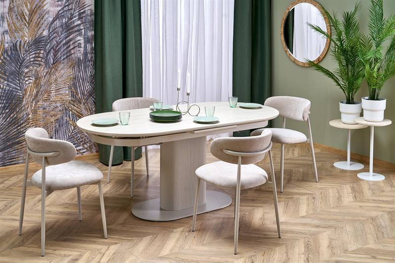 Bardzo elegancki stół owalny rozkładany na dużej podstawie 180-220 cm FALONE 3 Bardzo elegancki stół rozkładany do jadalni
