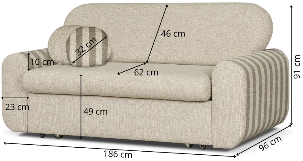 Bardzo ładna sofa trzyosobowa rozkładana do przodu TIFFANY 3 6 Bardzo ładna sofa trzyosobowa rozkładana do przodu TIFFANY 3 5