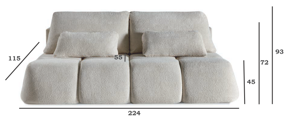 Cudna sofa do designerskiego salonu z funkcją spania CHANEL 3