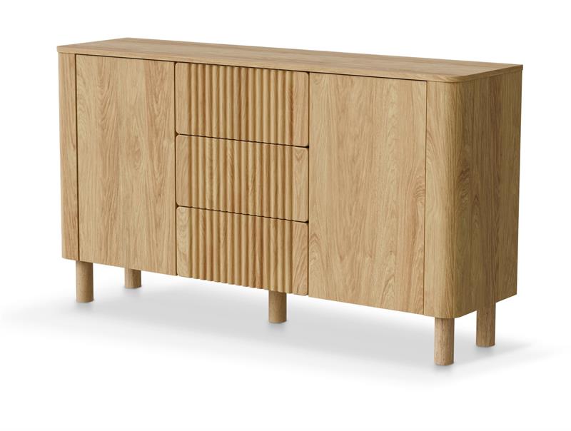 Duża obła komoda na nogach 150 cm ARANGO 6 Obła komoda dąb na wysokich nogach