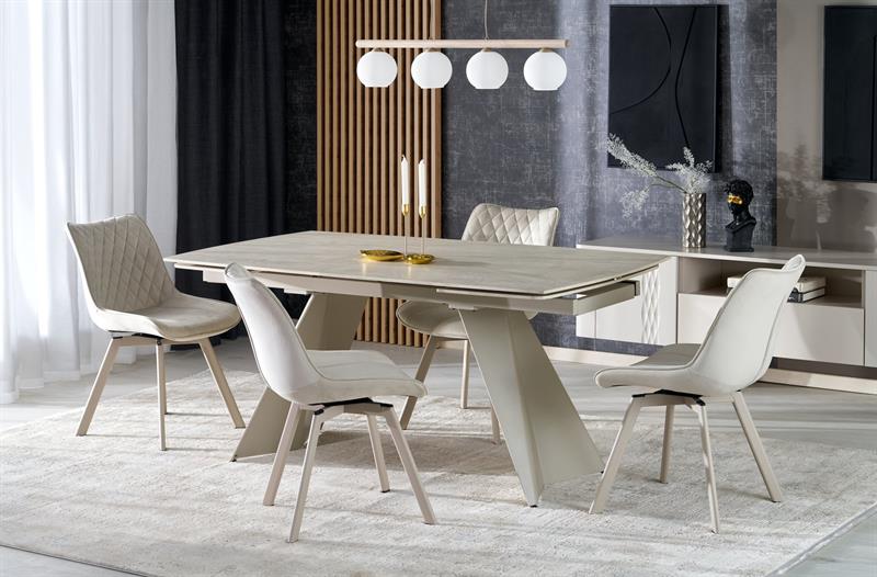 Duży stół rozkłądany do salonu trawertyn