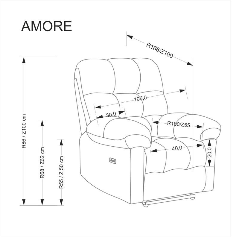 Beżowy fotel elektryczny do salonu AMORE 11 Beżowy fotel elektryczny do salonu AMORE 8