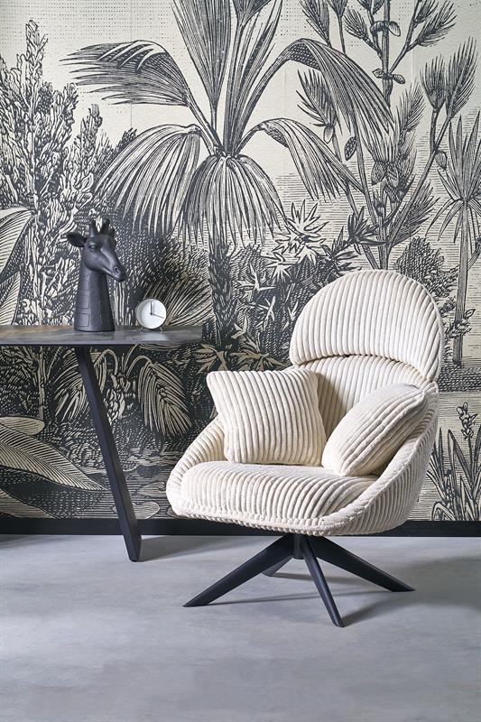 Fotel z funkcją obracania z miękkimi poduszkami MARRY 2 1 Sztruksowy fotel z funkcją obracania z miękkimi poduszkamii