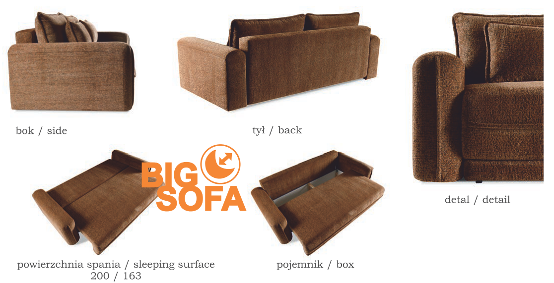 Kanapa łóżko duża szerokość spania DONATAN 3 Kanapa łóżko duża szerokość spania DONATAN 1