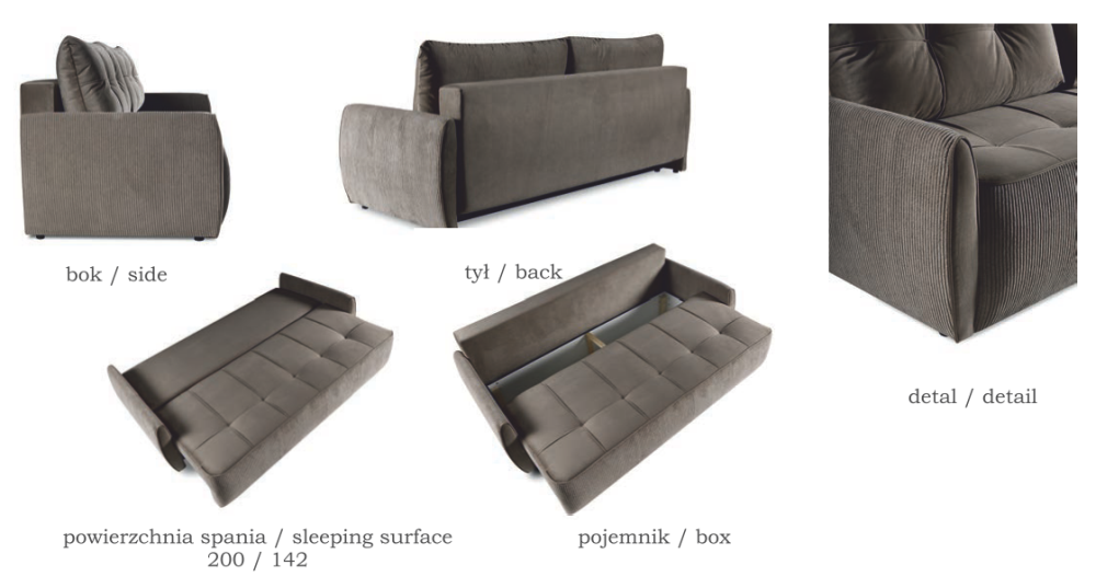 Kanapa rozkładana do niedużego salonu ALBERTA 1