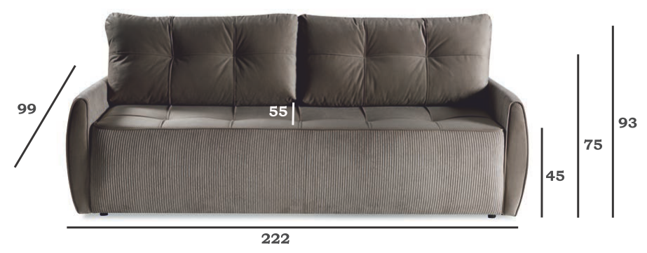 Kanapa rozkładana do niedużego salonu ALBERTA 3