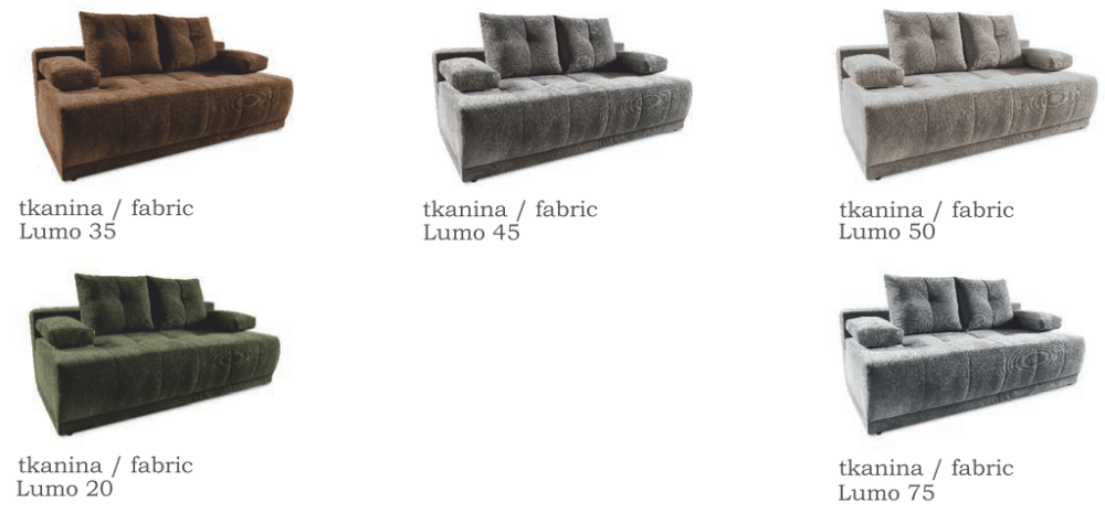 Kanapa z luźnymi poduchami double pocket do spania ODESSA 2