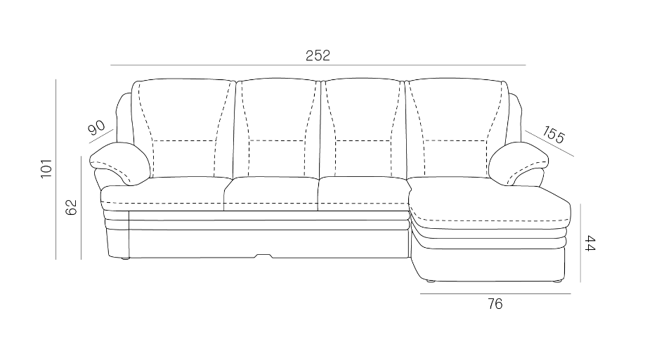 Klasyczna sofa rogowa z funkcją spania DOHA 1 6
