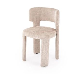 Beżowe krzesło w całości tapicerowane
