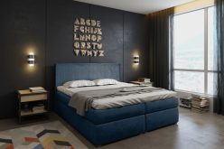 Łóżko kontynentalne dla pary z materacem kieszeniowym