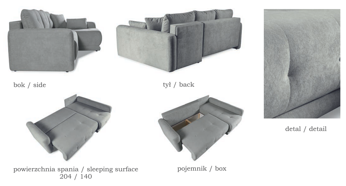 Narożnik dwukierunkowy z funkcją spania KANON 3 Narożnik dwukierunkowy z funkcją spania KANON 1