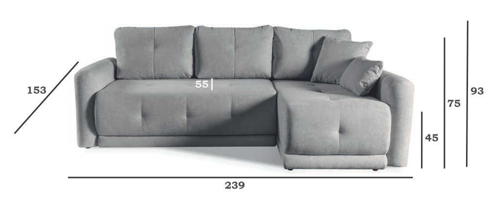 Narożnik dwukierunkowy z funkcją spania KANON 5 Narożnik dwukierunkowy z funkcją spania KANON 3