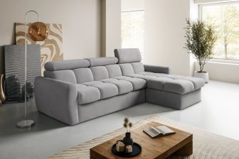 Premium narożnik z głębokimi przeszyciami z funkcją spania