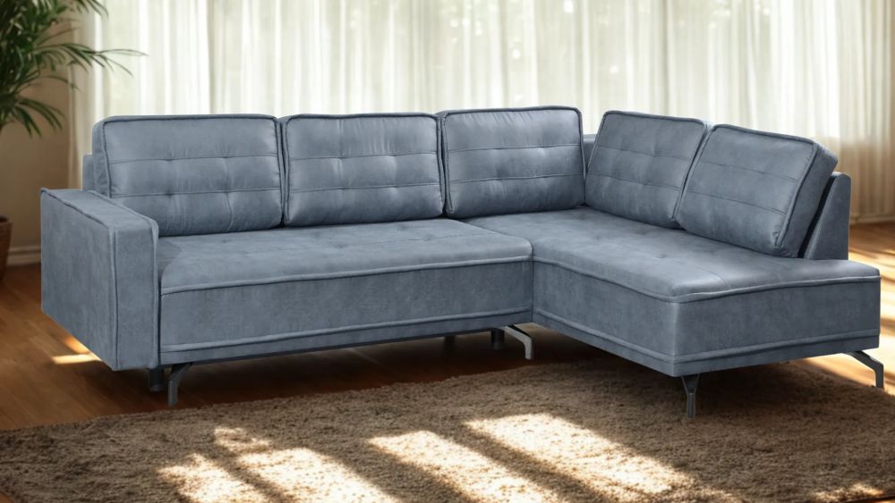 Narożnik z guzikami z funkcją spania TUSSO 1 Narożnik z guzikami na siedziski i poduszkach