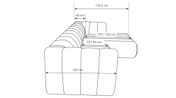 Nowoczesny narożnik z luźnymi poduszkami z funkcją spania SALSA 8