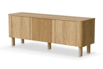 Obły stolik RTV dąb hikora