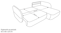 Pękata kanapa narożna z funkcją spania FRIEND 5