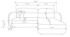 Pękata kanapa narożna z funkcją spania FRIEND 4