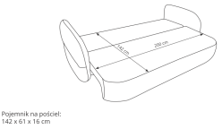 Pękata sofa rozkładana do spania FRIEND 6