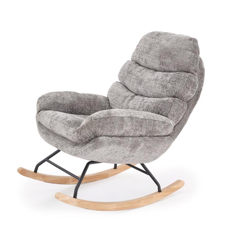 Popielaty fotel bujany z wygodnym siedziskiem GIORGIO 3 Popielaty fotel bujany z wygodnym siedziskiem GIORGIO 1
