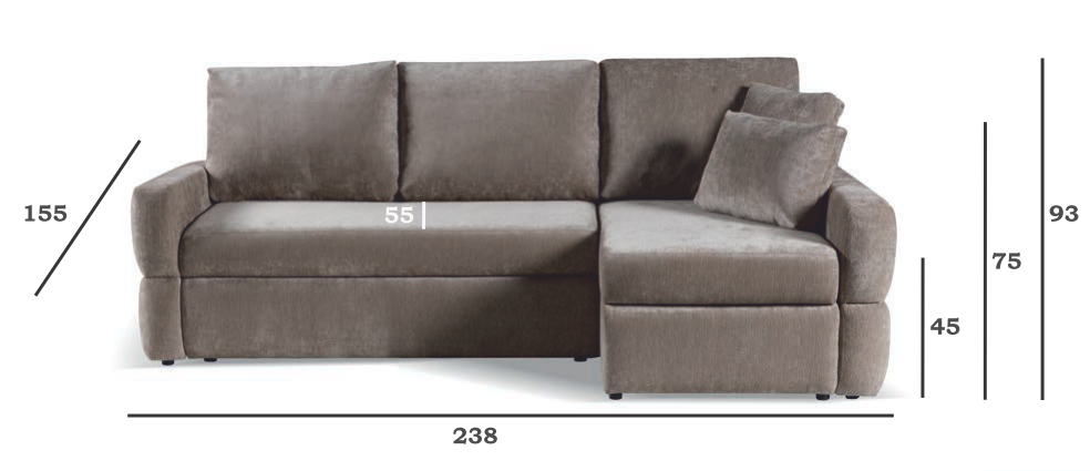 Rogówka z dwoma pojemnikami na pościel NEXO 5 Rogówka z dwoma pojemnikami na pościel NEXO 3