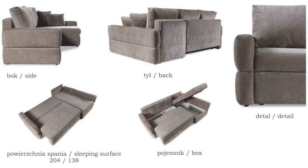 Rogówka z dwoma pojemnikami na pościel NEXO 4 Rogówka z dwoma pojemnikami na pościel NEXO 2