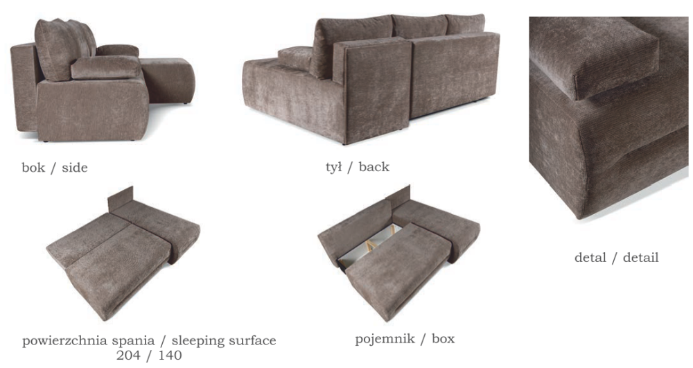 Rogówka ze skrzynią na pościel z funkcją spania UNO 1