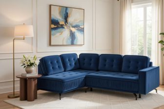 Rozkładany narożnik z marszczeniem LATINA 3 Narożnik z marszczeniem z funkcją spania do salonu glamour