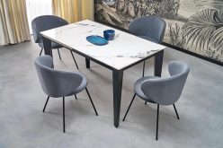 Rozkładany stół biały ze spieku do salonu i do jadalni