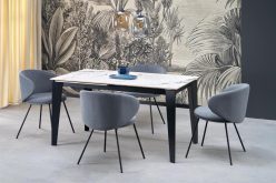 Stół rozkładany biały z blatem ze spieku